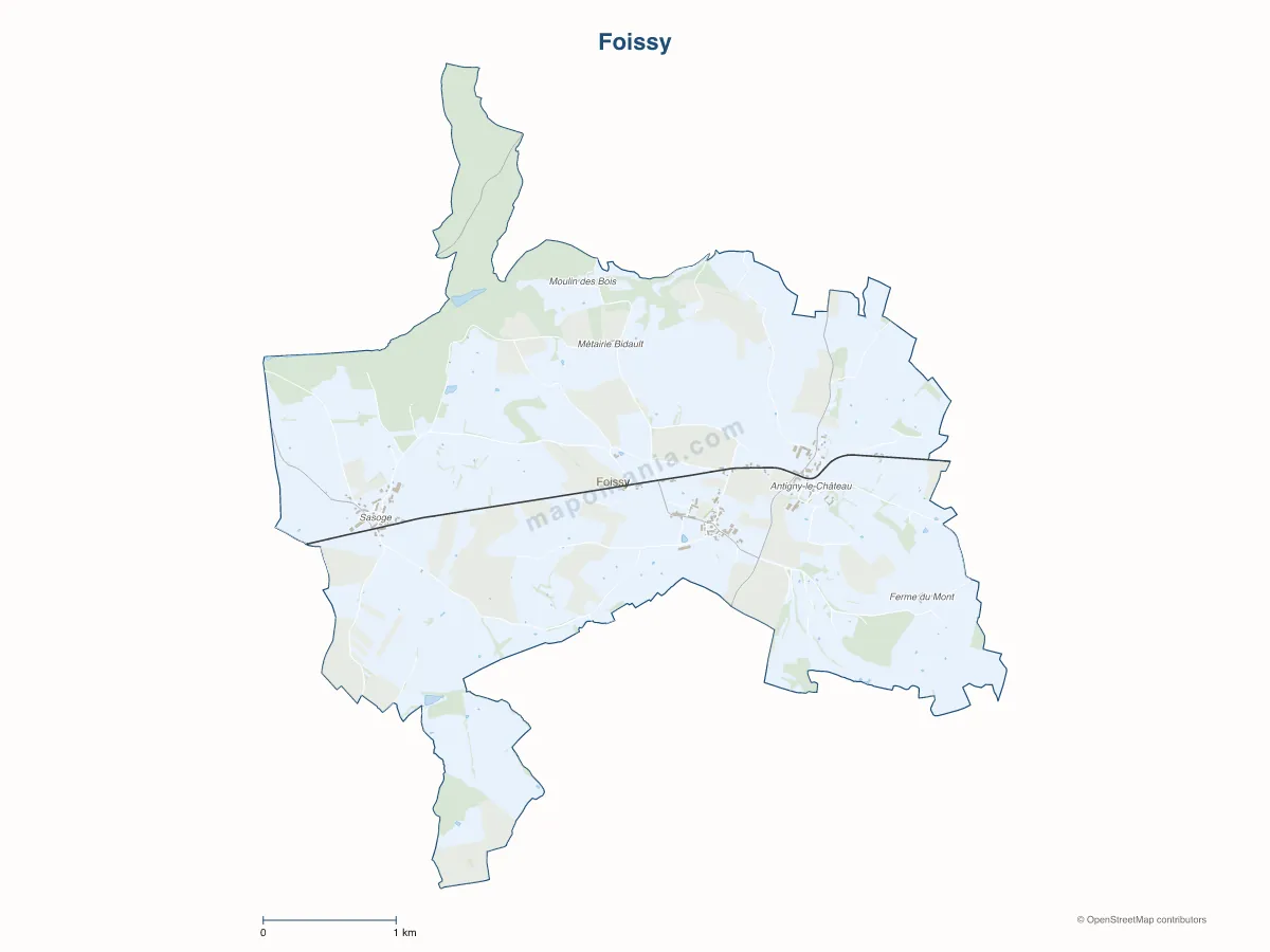 Carte de Foissy à personnaliser