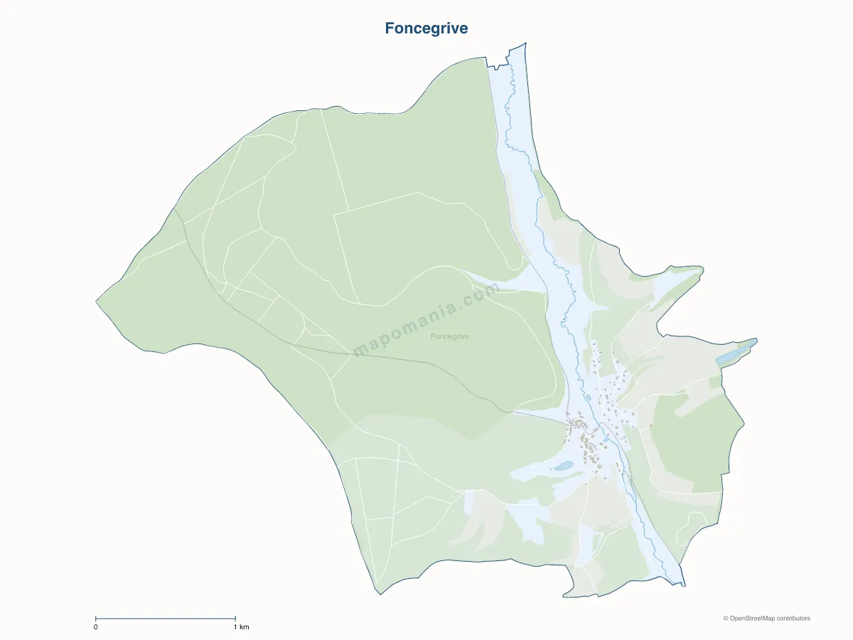 Carte de Foncegrive à personnaliser