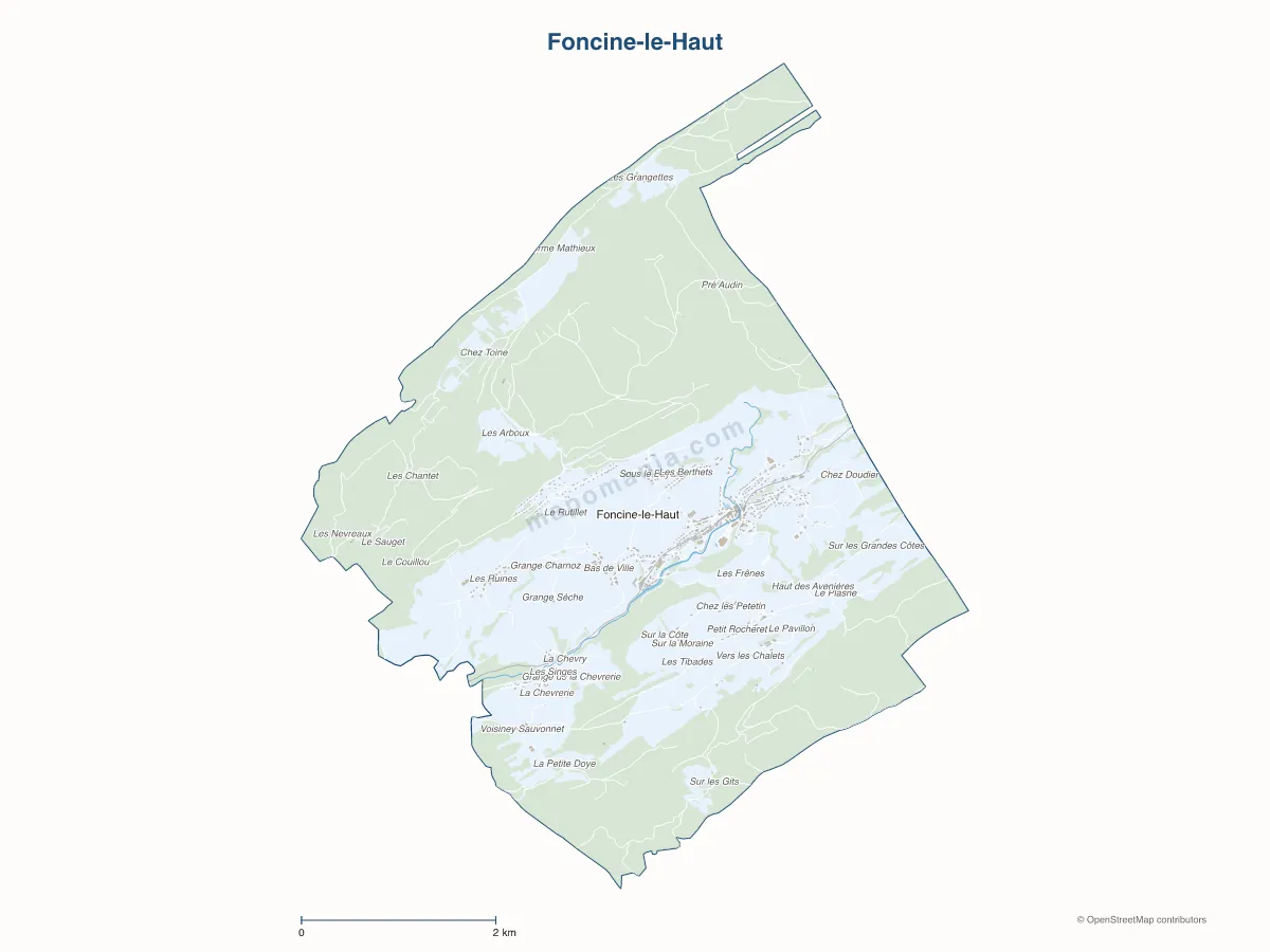 Carte de Foncine-le-Haut à personnaliser