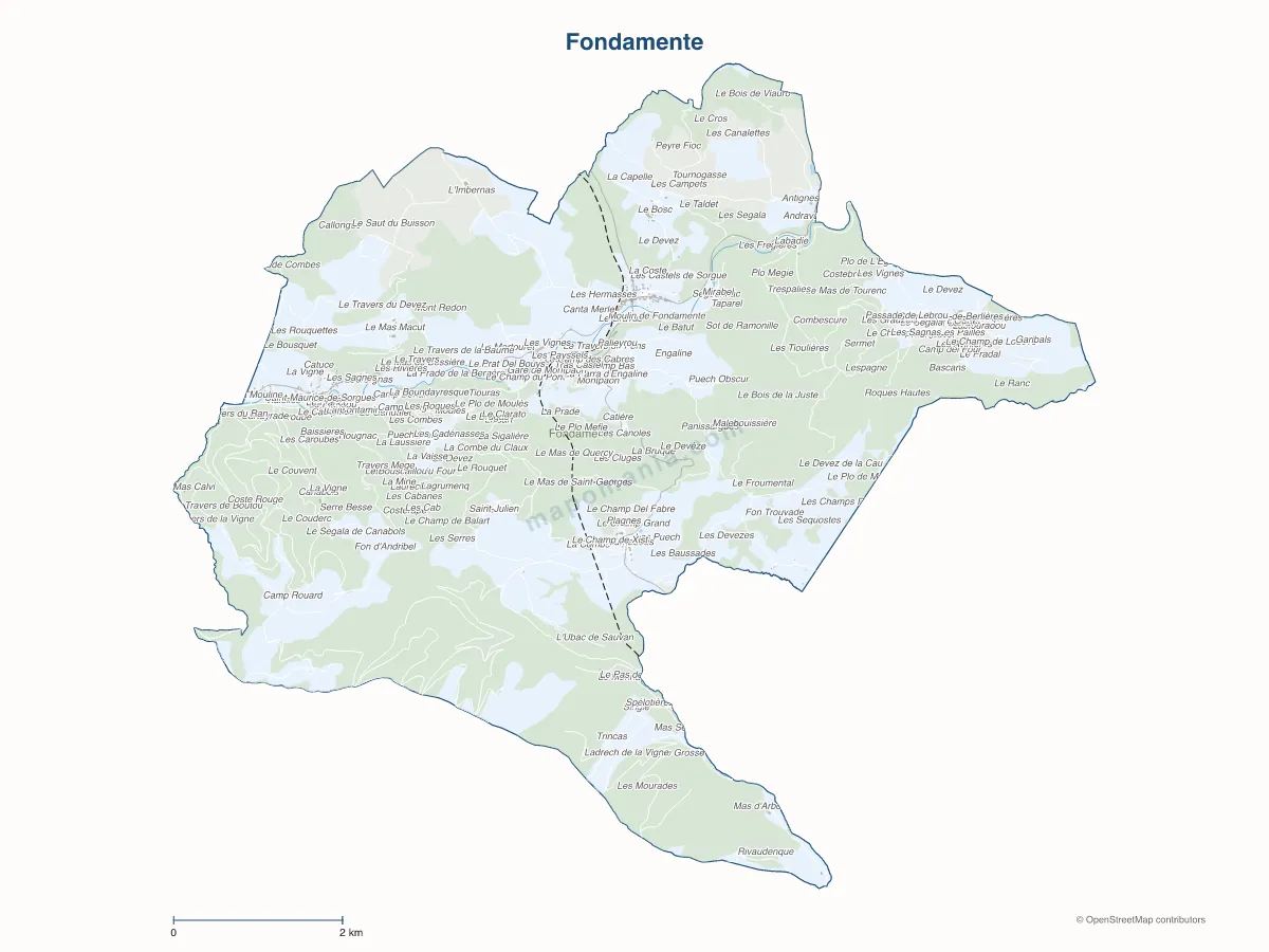 Carte de Fondamente à personnaliser