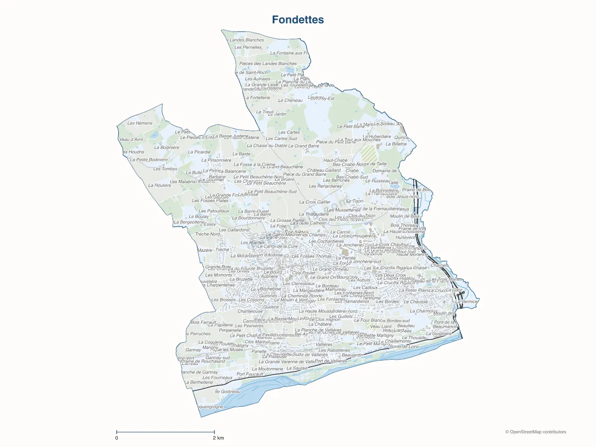 Carte de Fondettes à personnaliser
