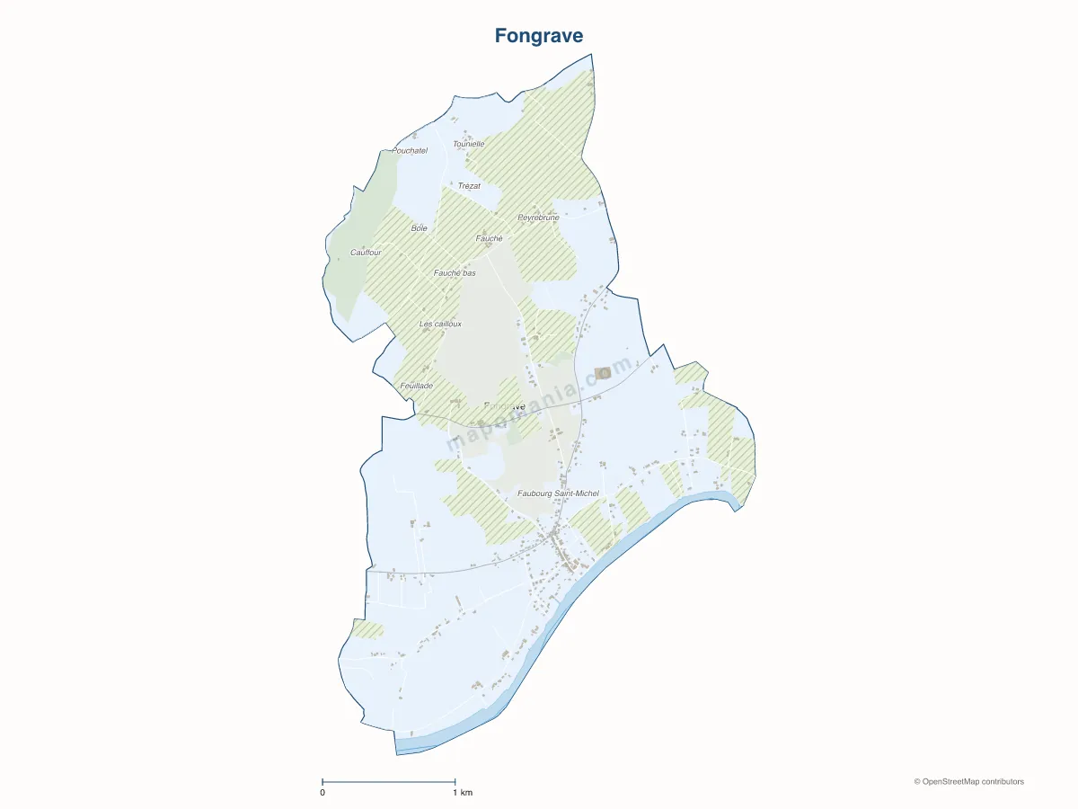 Carte de Fongrave à personnaliser