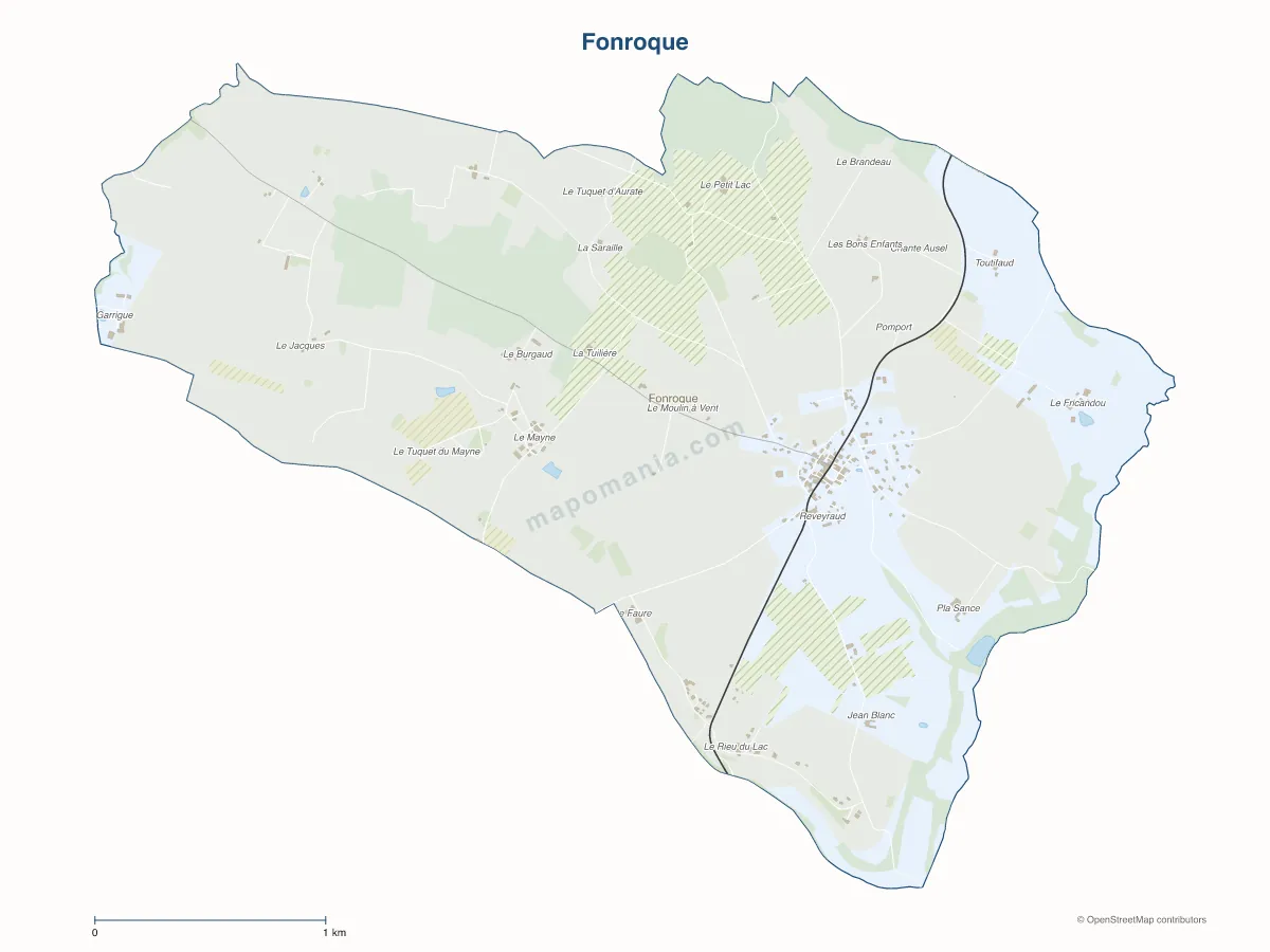Carte de Fonroque à personnaliser