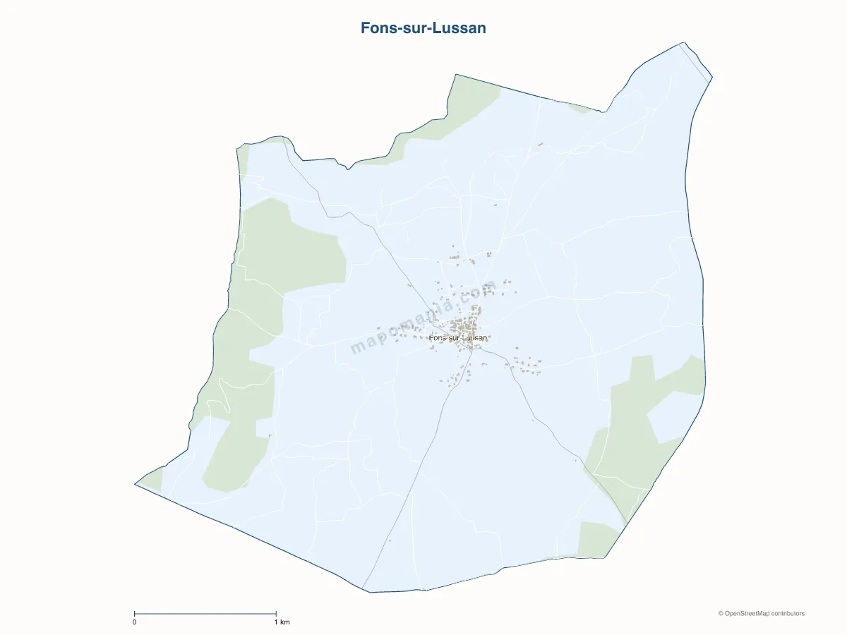 Carte de Fons-sur-Lussan à personnaliser