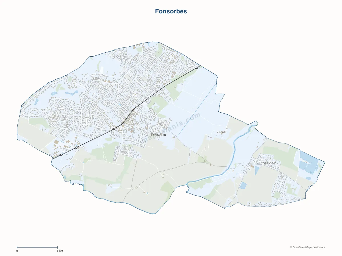 Carte de Fonsorbes à personnaliser