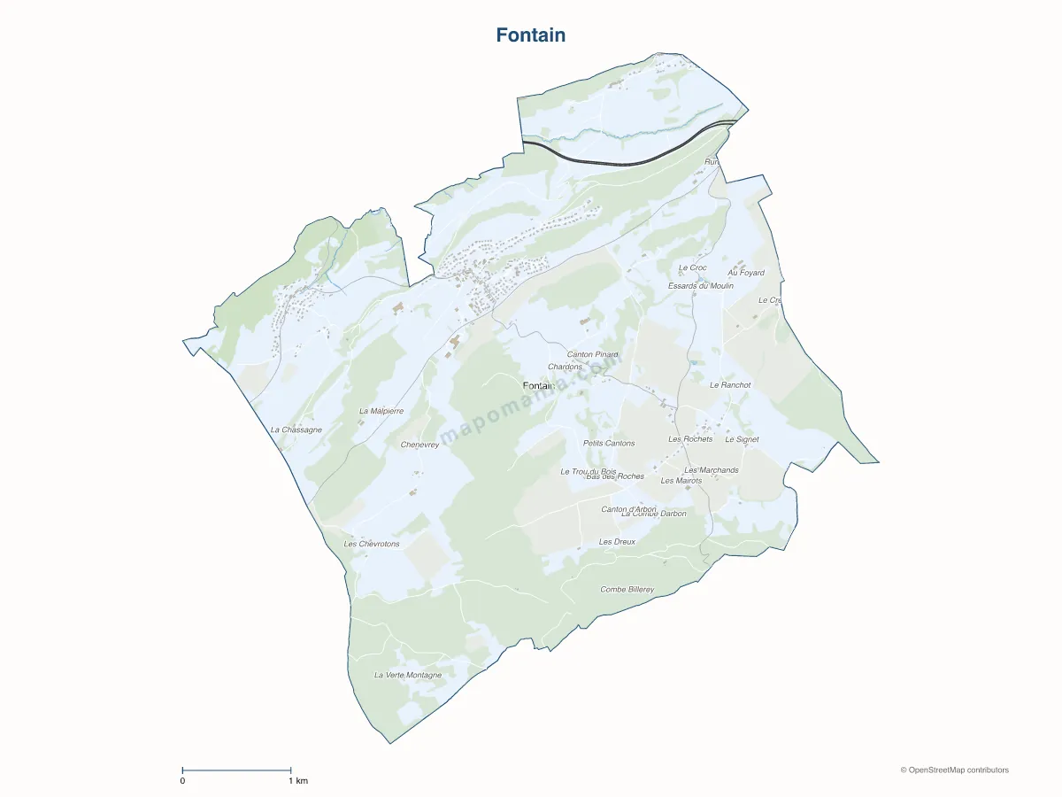 Carte de Fontain à personnaliser