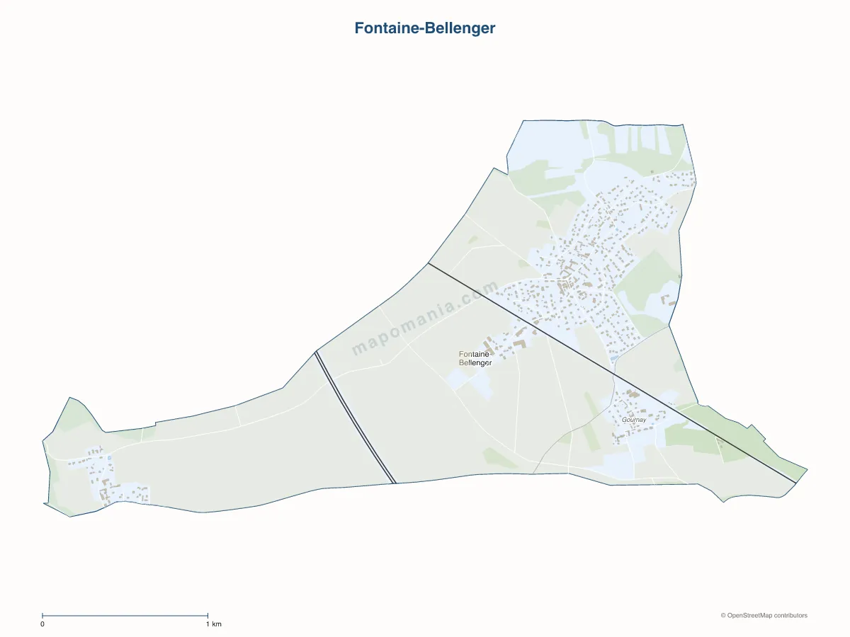 Carte de Fontaine-Bellenger à personnaliser