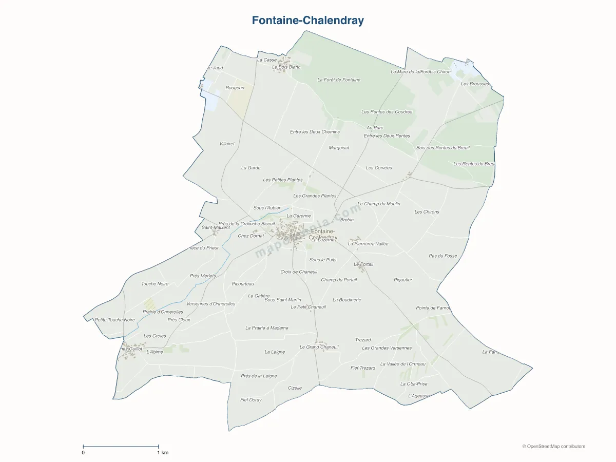 Carte de Fontaine-Chalendray à personnaliser