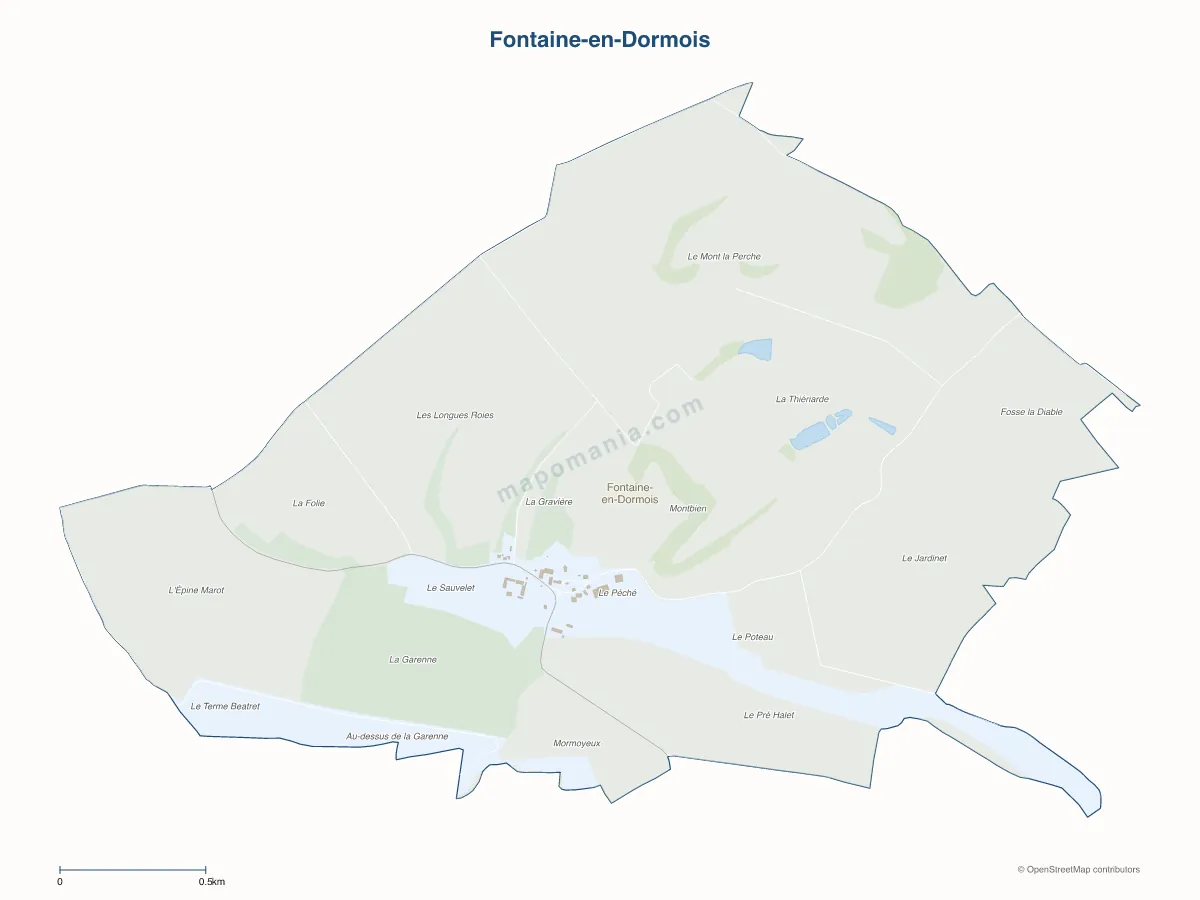 Carte de Fontaine-en-Dormois à personnaliser