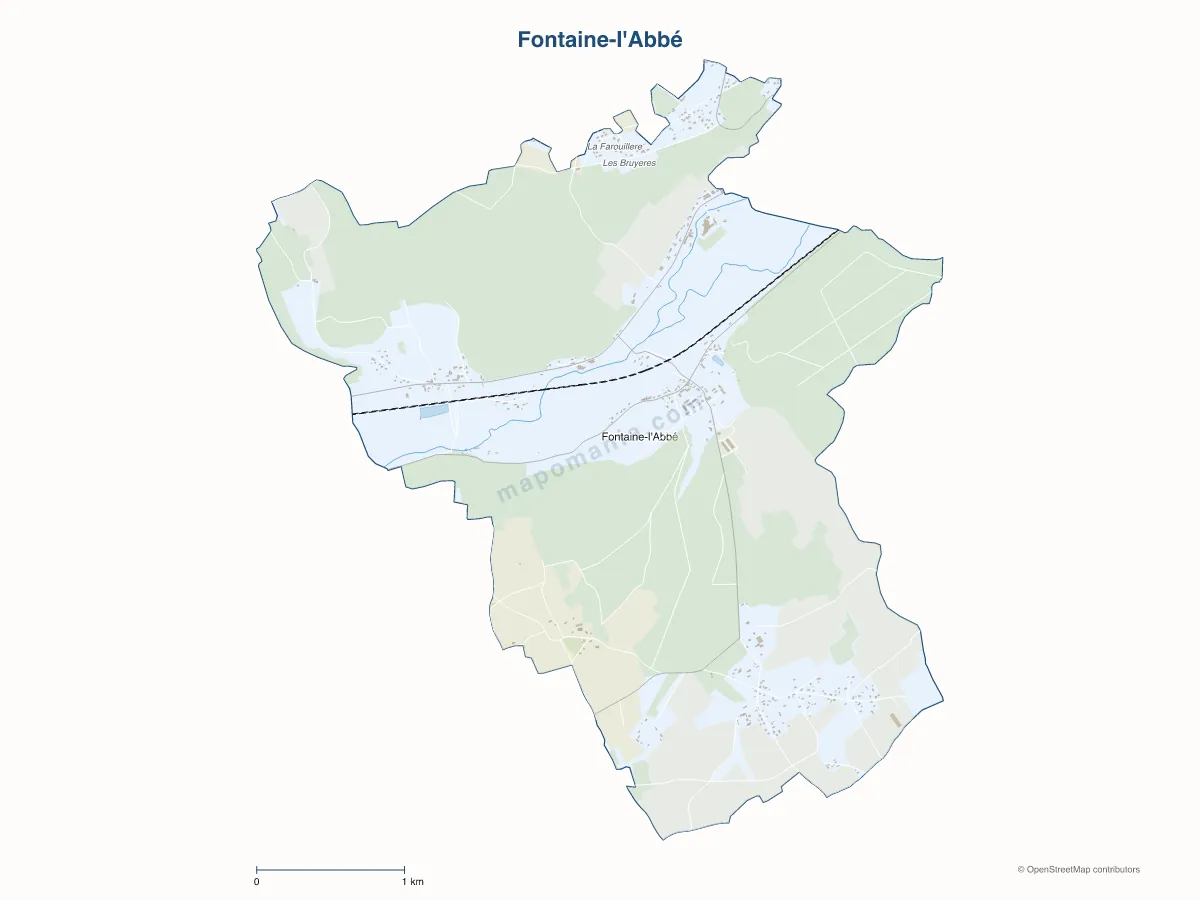 Carte de Fontaine-l'Abbé à personnaliser