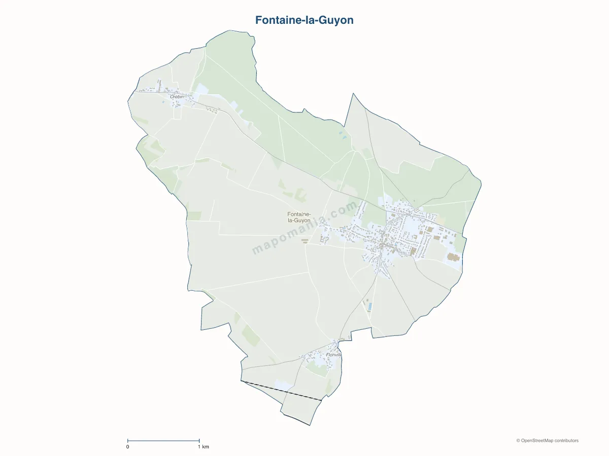 Carte de Fontaine-la-Guyon à personnaliser
