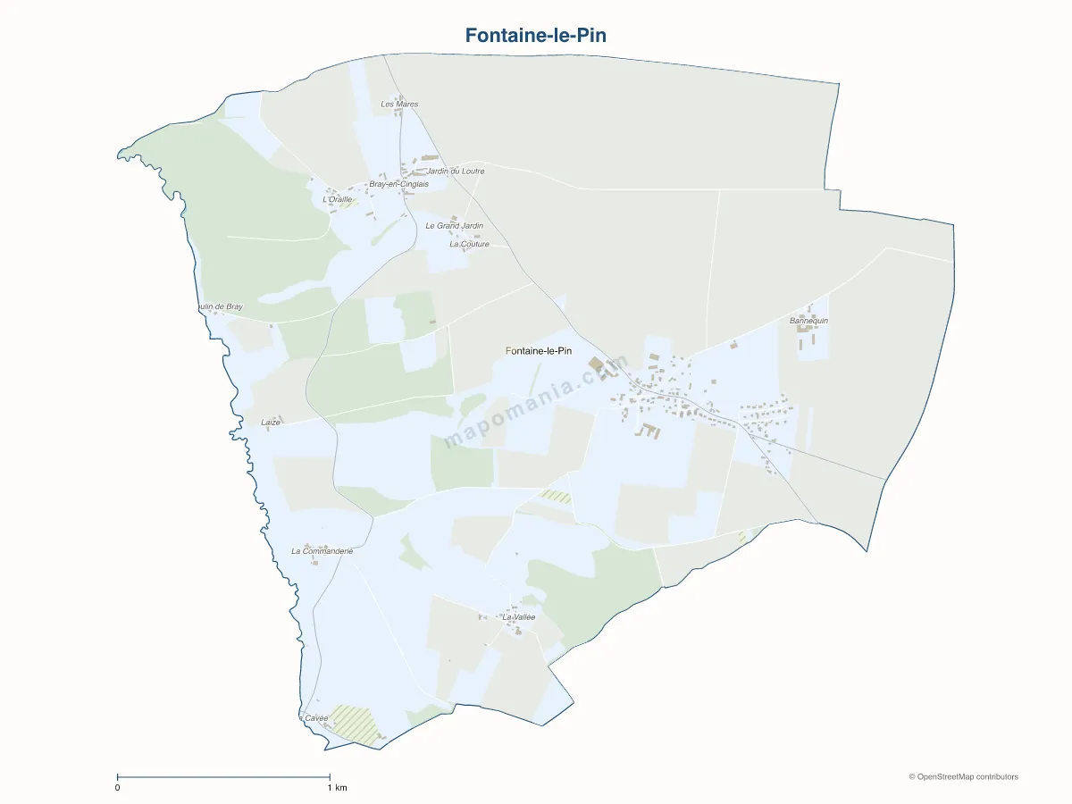 Carte de Fontaine-le-Pin à personnaliser