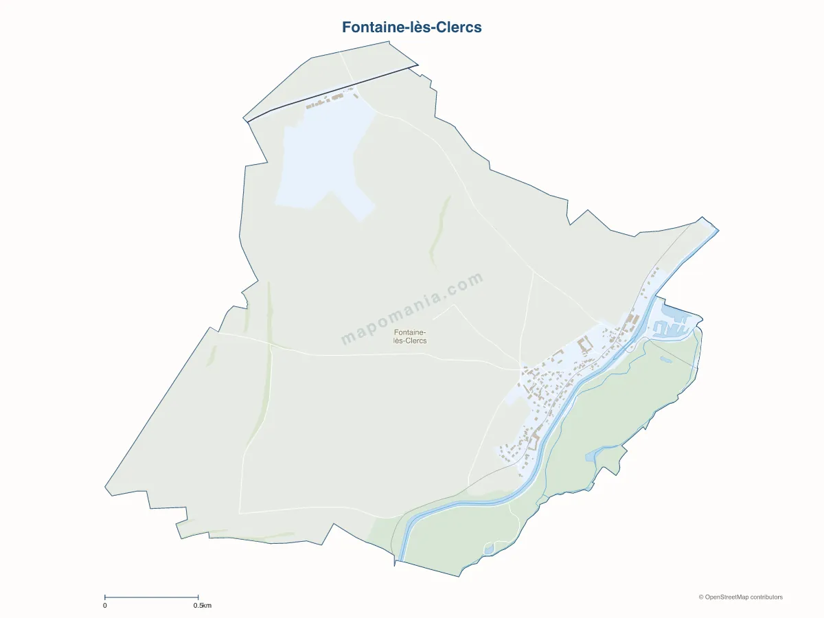 Carte de Fontaine-lès-Clercs à personnaliser