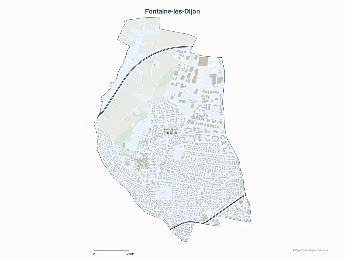 Carte de Fontaine-lès-Dijon à personnaliser