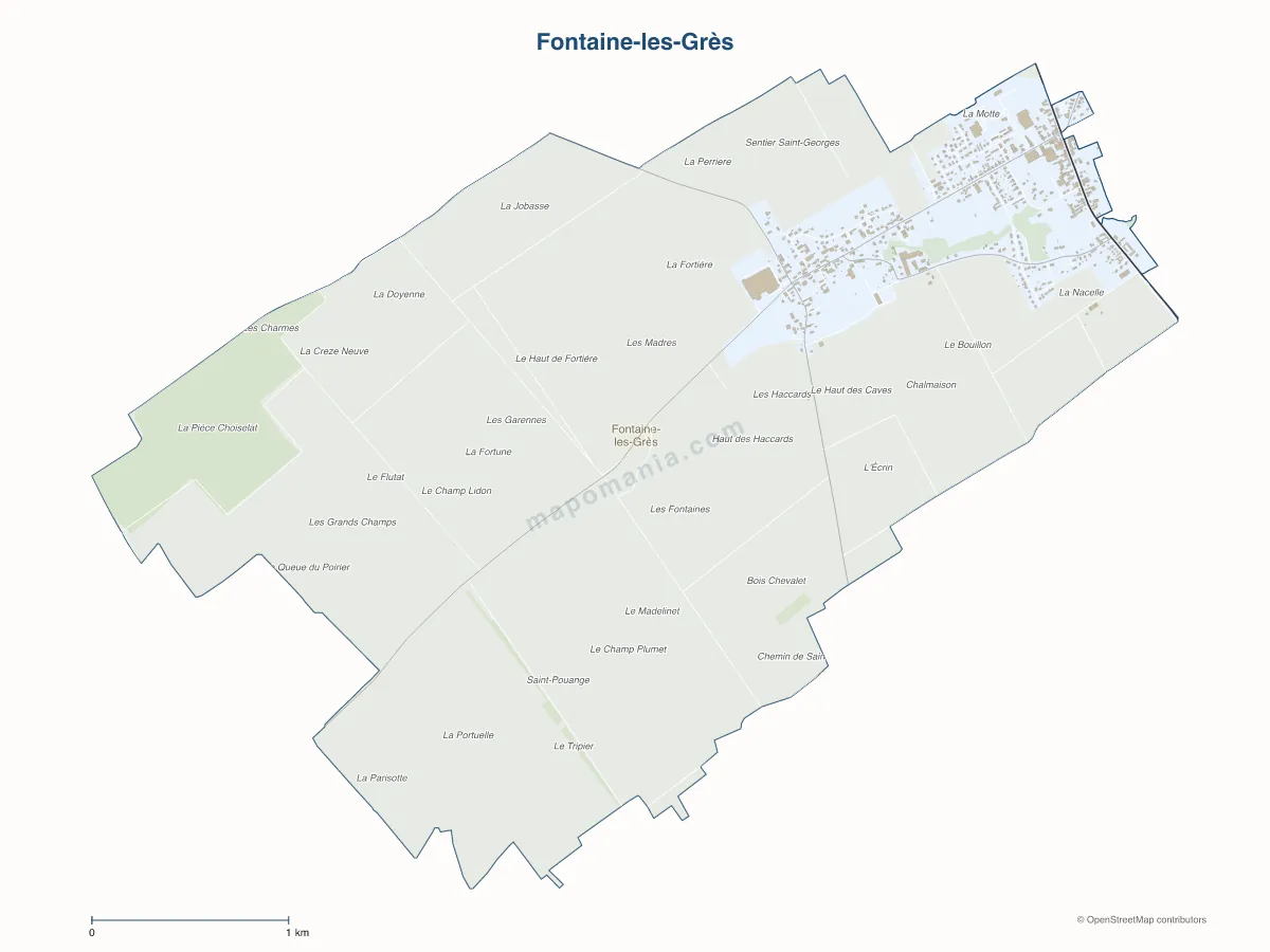 Carte de Fontaine-les-Grès à personnaliser