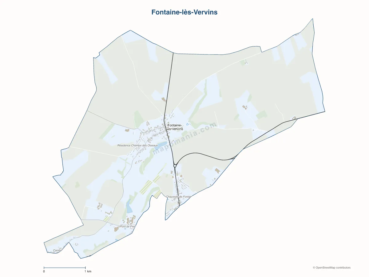 Carte de Fontaine-lès-Vervins à personnaliser