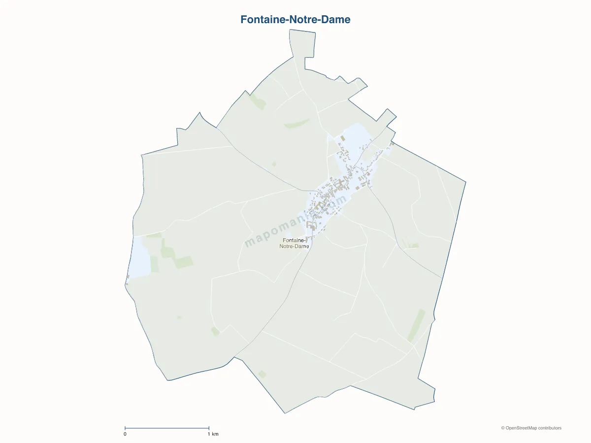 Carte de Fontaine-Notre-Dame à personnaliser