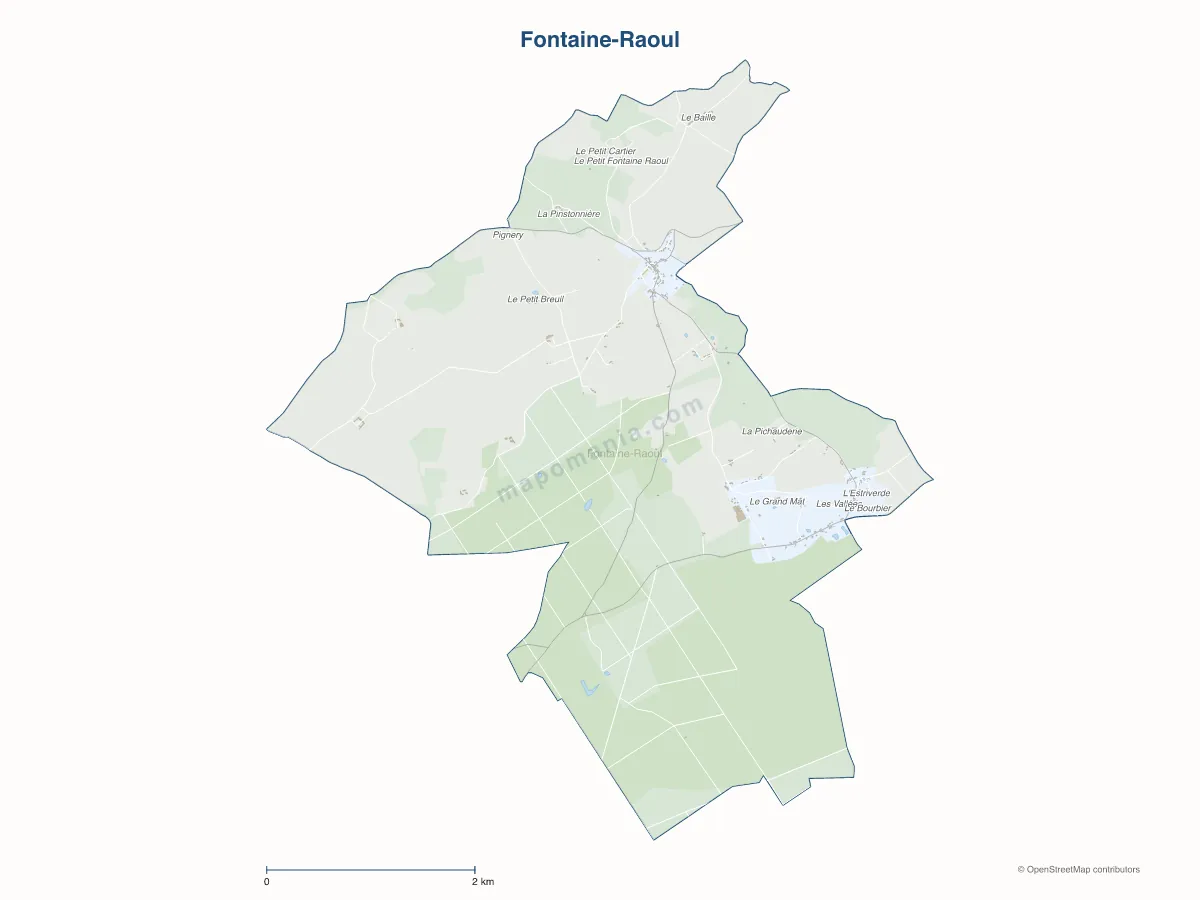 Carte de Fontaine-Raoul à personnaliser