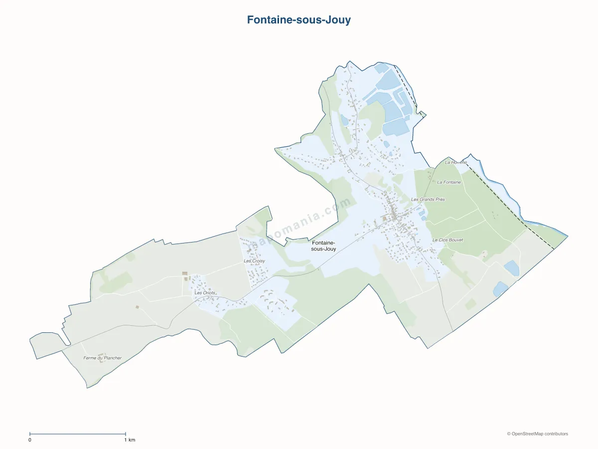 Carte de Fontaine-sous-Jouy à personnaliser