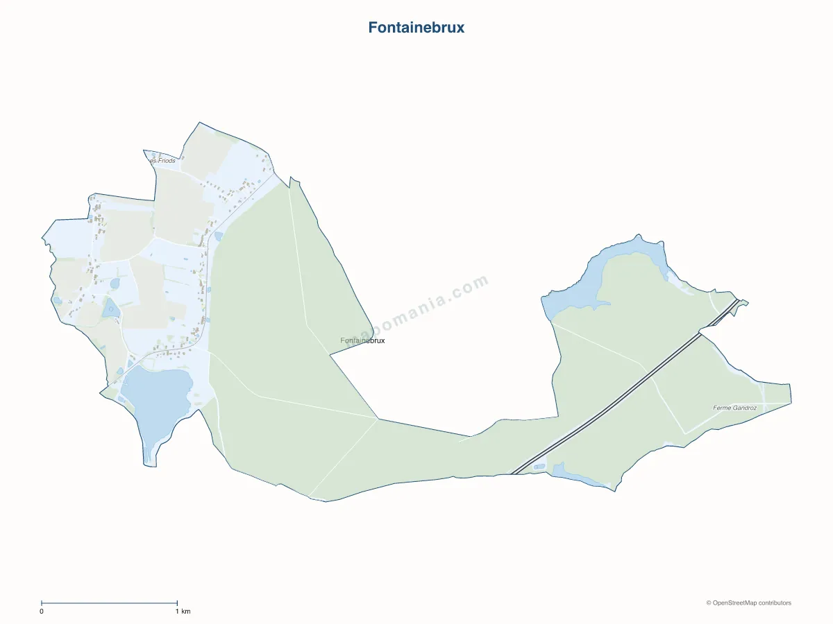 Carte de Fontainebrux à personnaliser