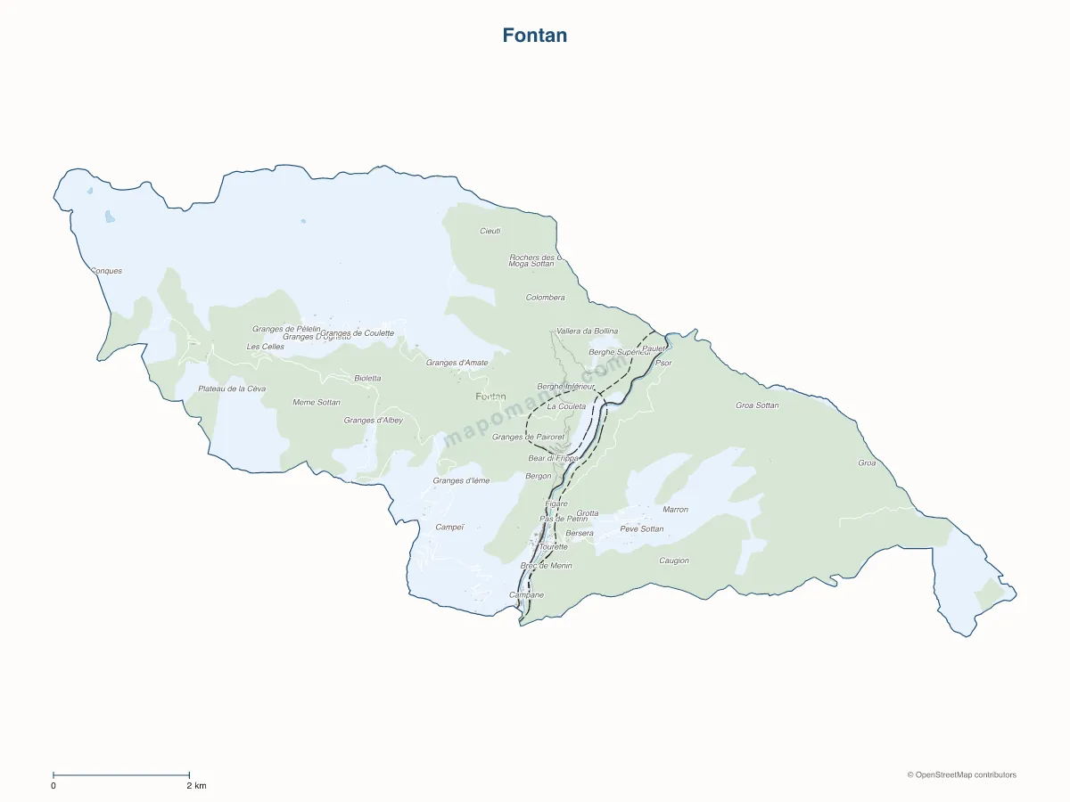 Carte de Fontan à personnaliser