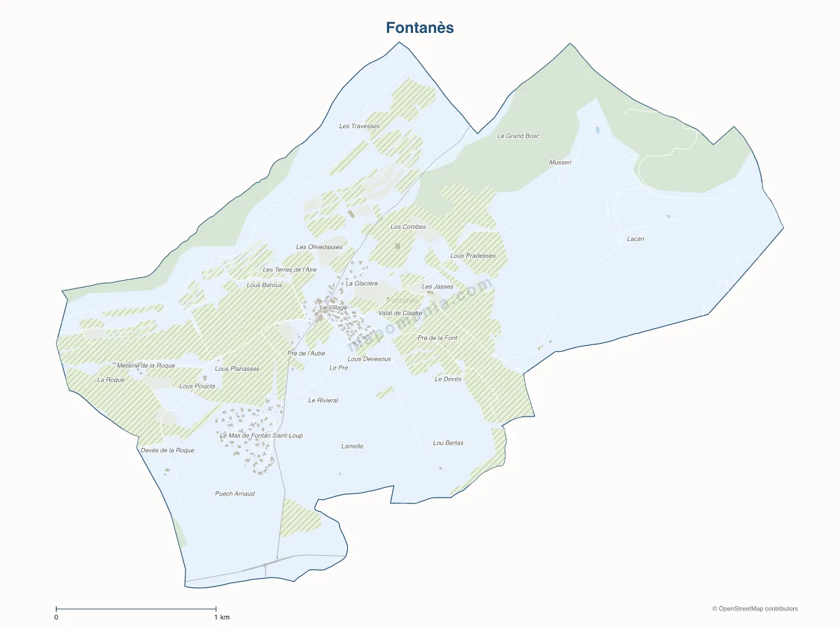 Carte de Fontanès à personnaliser