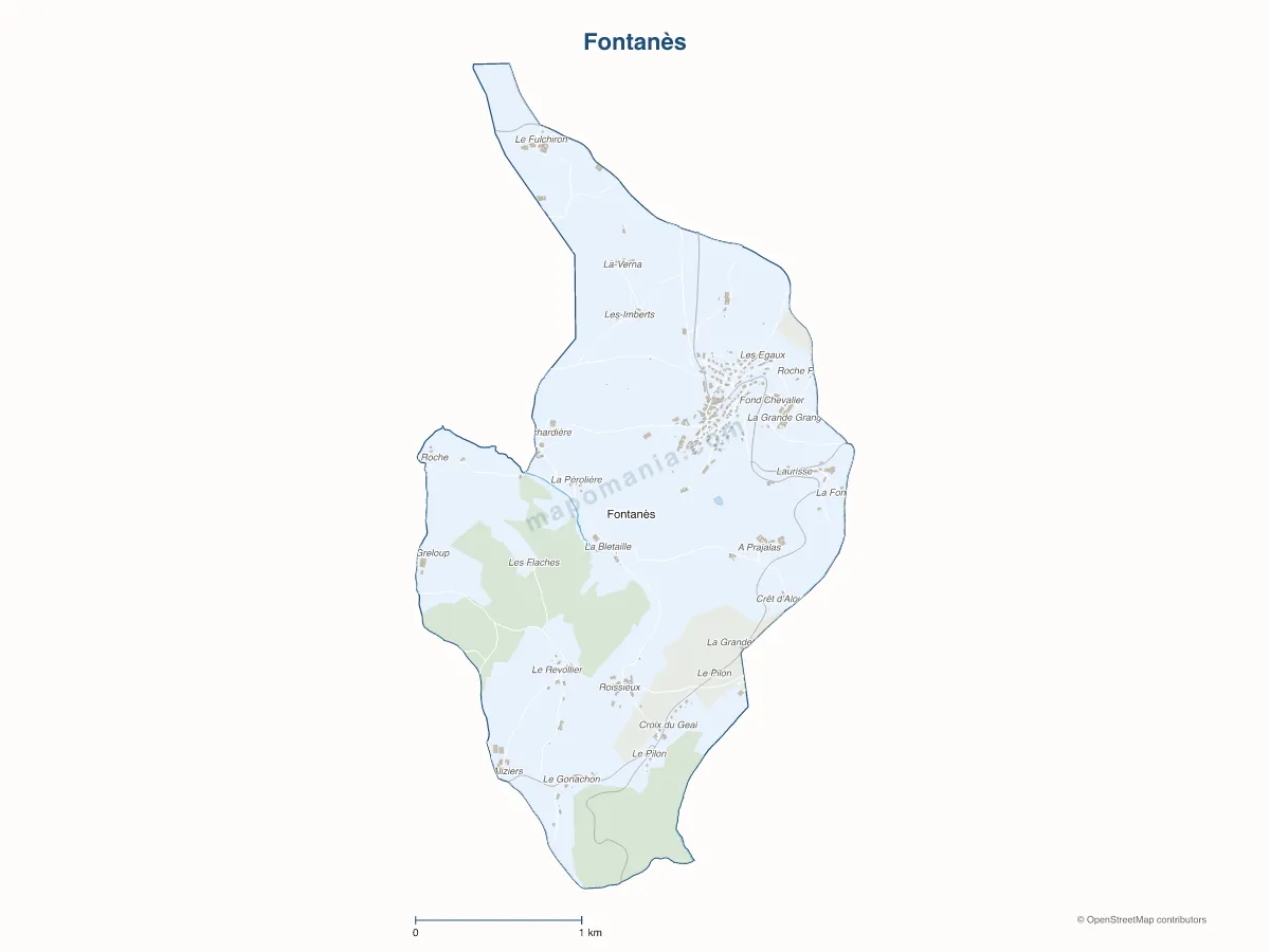 Carte de Fontanès à personnaliser