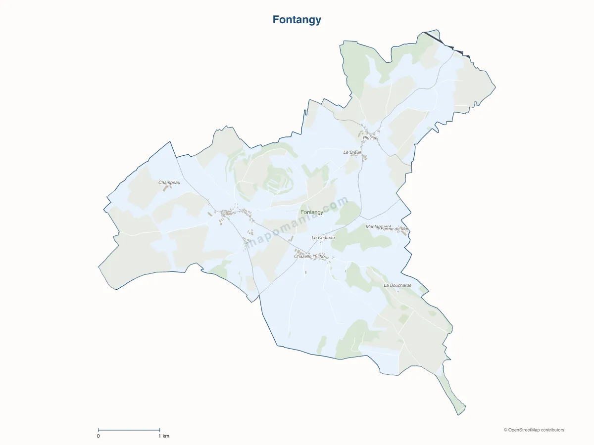 Carte de Fontangy à personnaliser