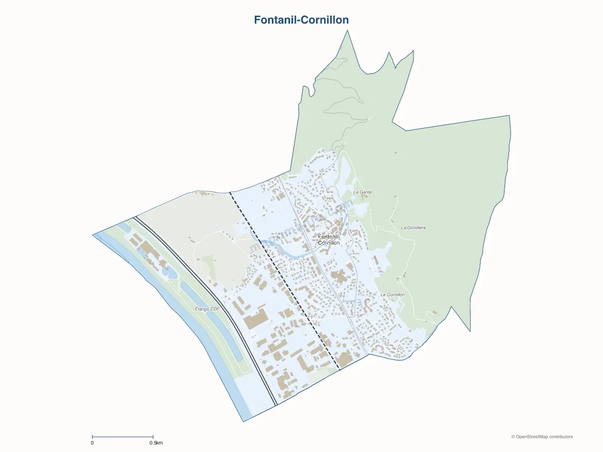 Carte de Fontanil-Cornillon à personnaliser