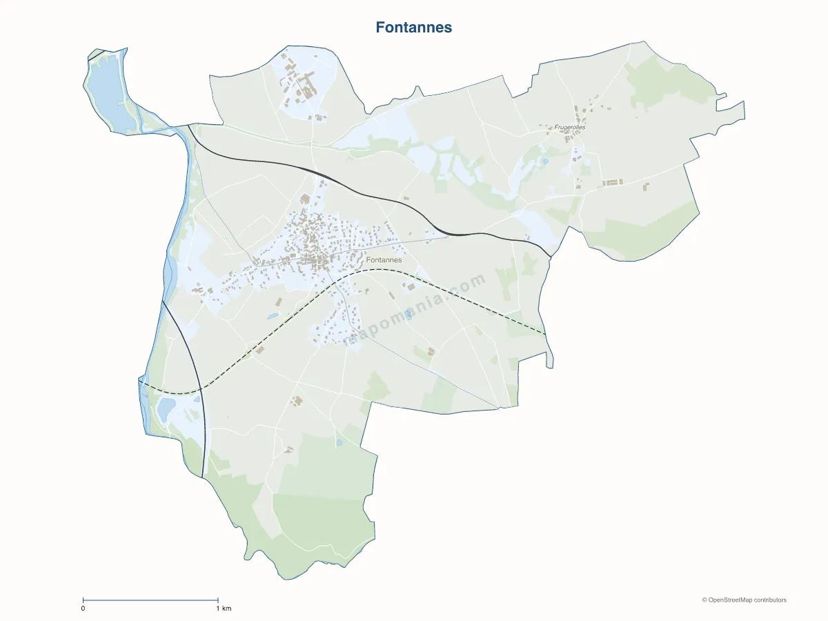 Carte de Fontannes à personnaliser