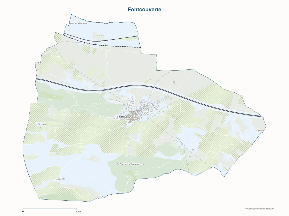 Carte de Fontcouverte à personnaliser
