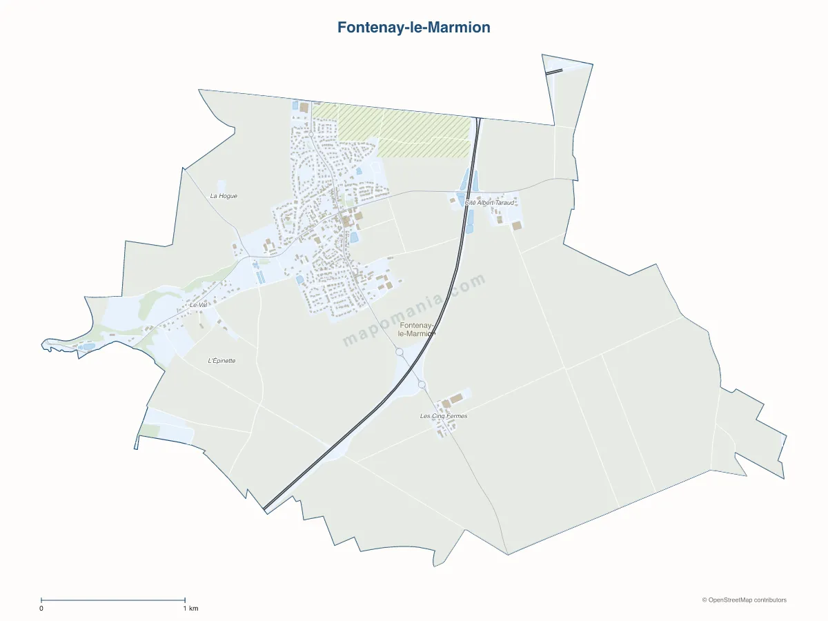 Carte de Fontenay-le-Marmion à personnaliser
