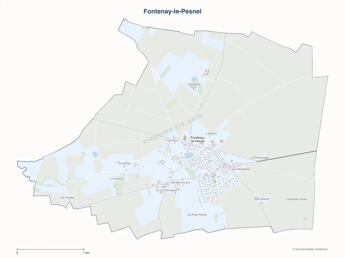 Carte de Fontenay-le-Pesnel à personnaliser