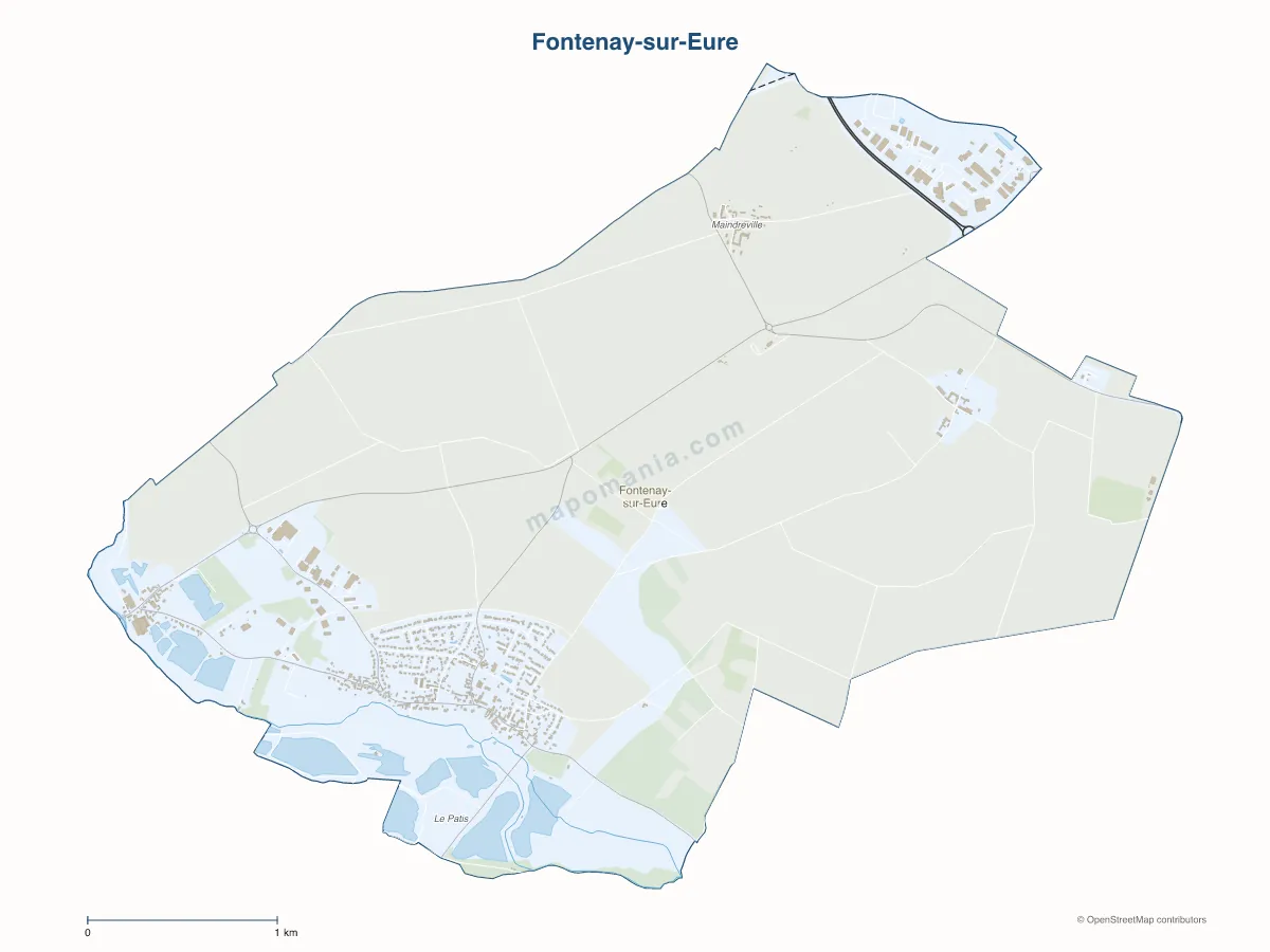 Carte de Fontenay-sur-Eure à personnaliser