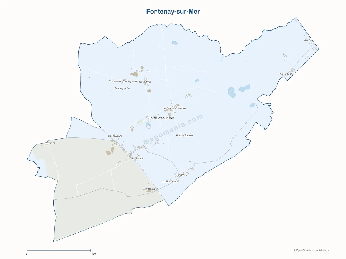 Carte de Fontenay-sur-Mer à personnaliser