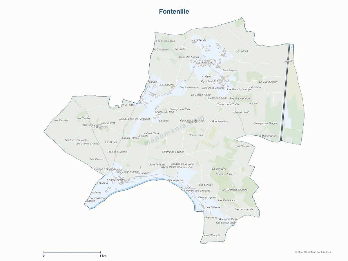 Carte de Fontenille à personnaliser
