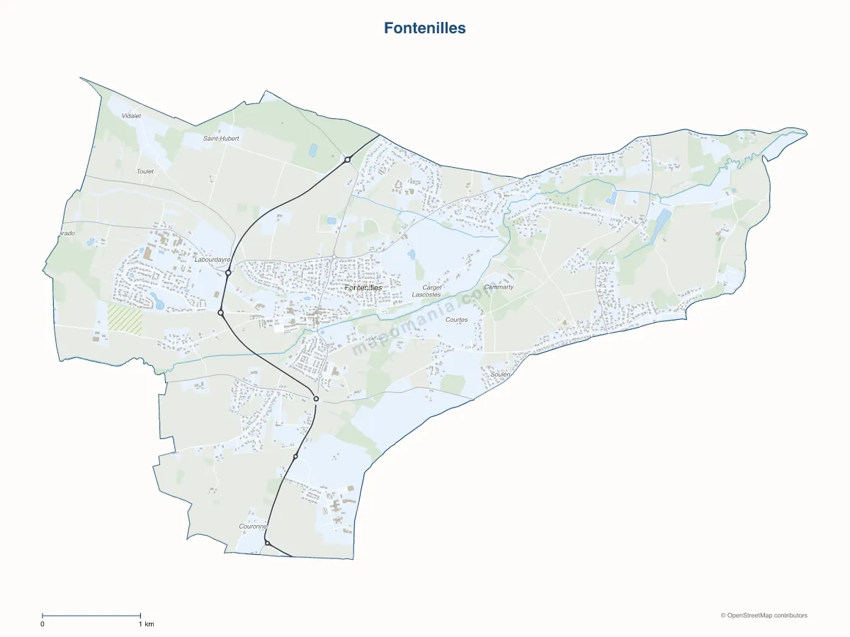 Carte de Fontenilles à personnaliser