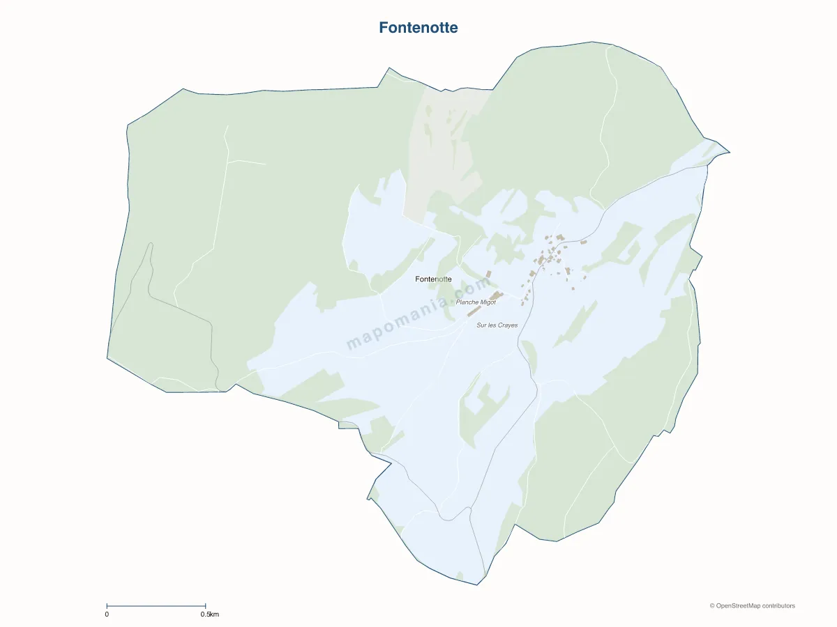 Carte de Fontenotte à personnaliser
