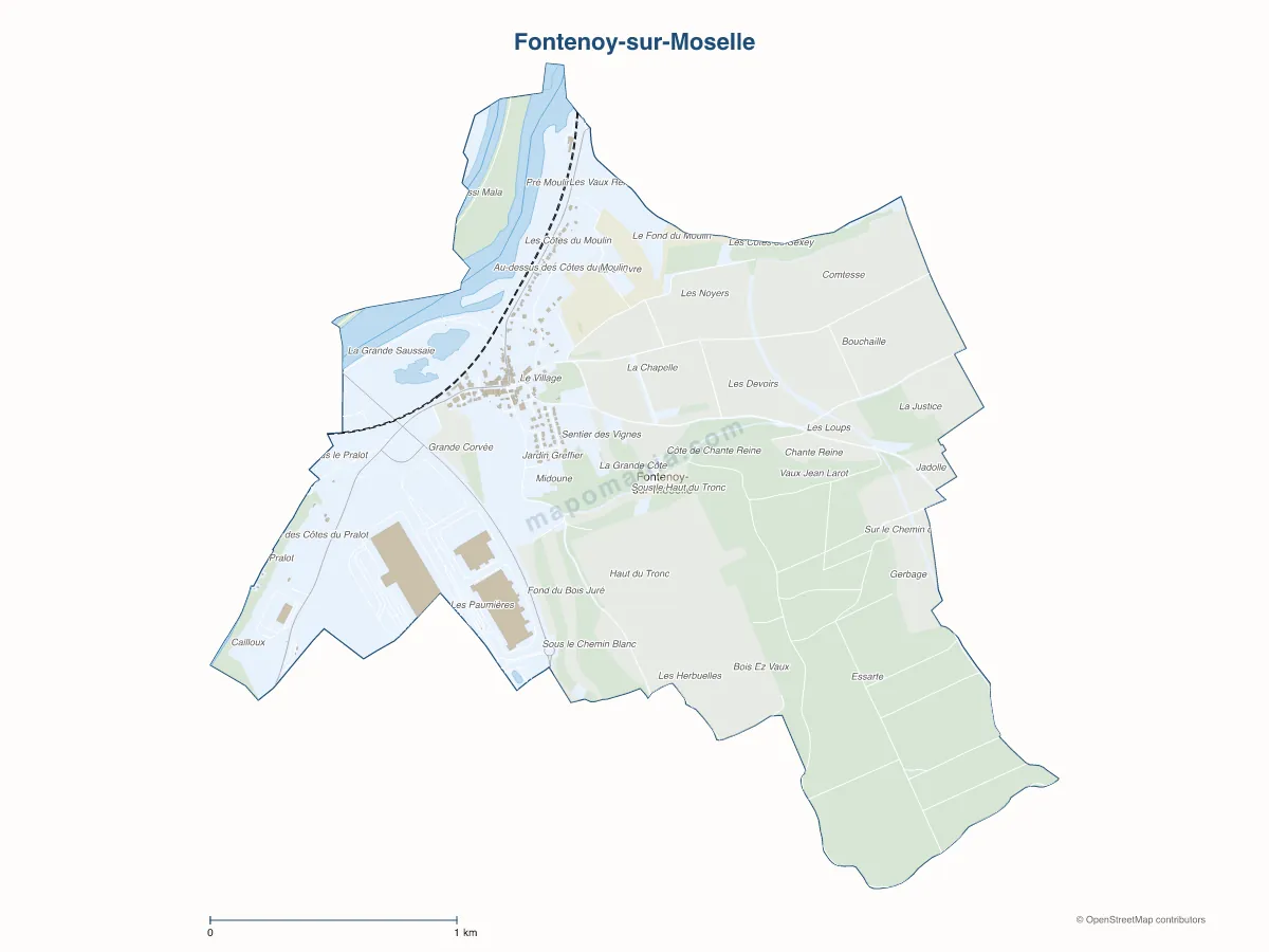 Carte de Fontenoy-sur-Moselle à personnaliser
