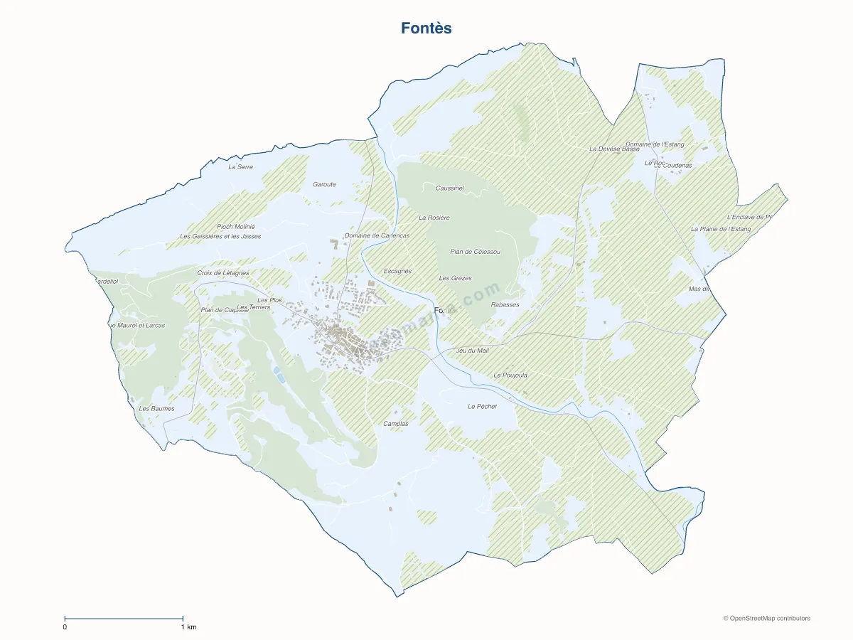 Carte de Fontès à personnaliser