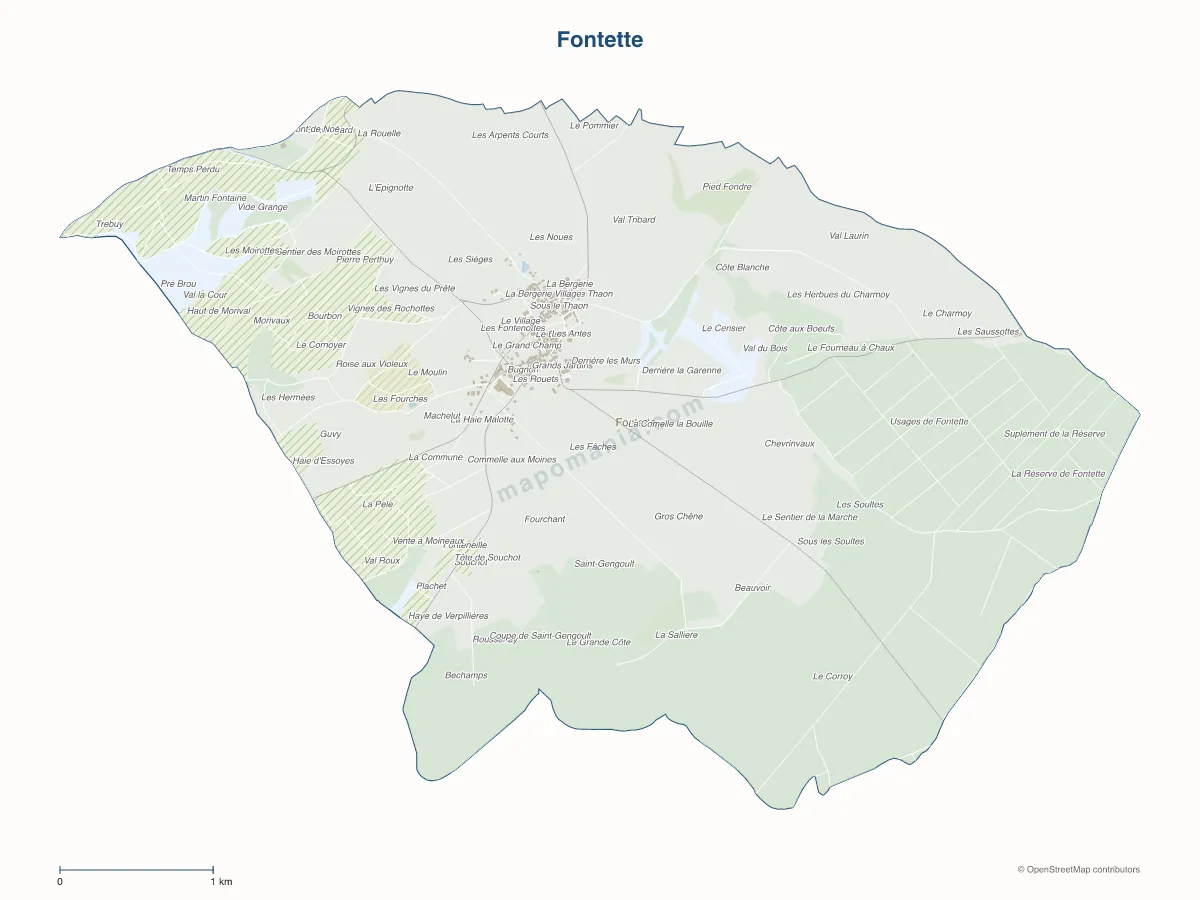 Carte de Fontette à personnaliser