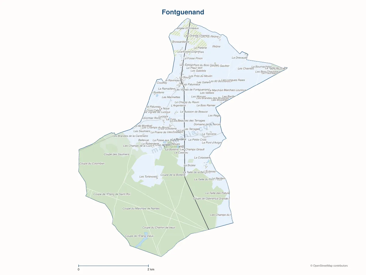 Carte de Fontguenand à personnaliser