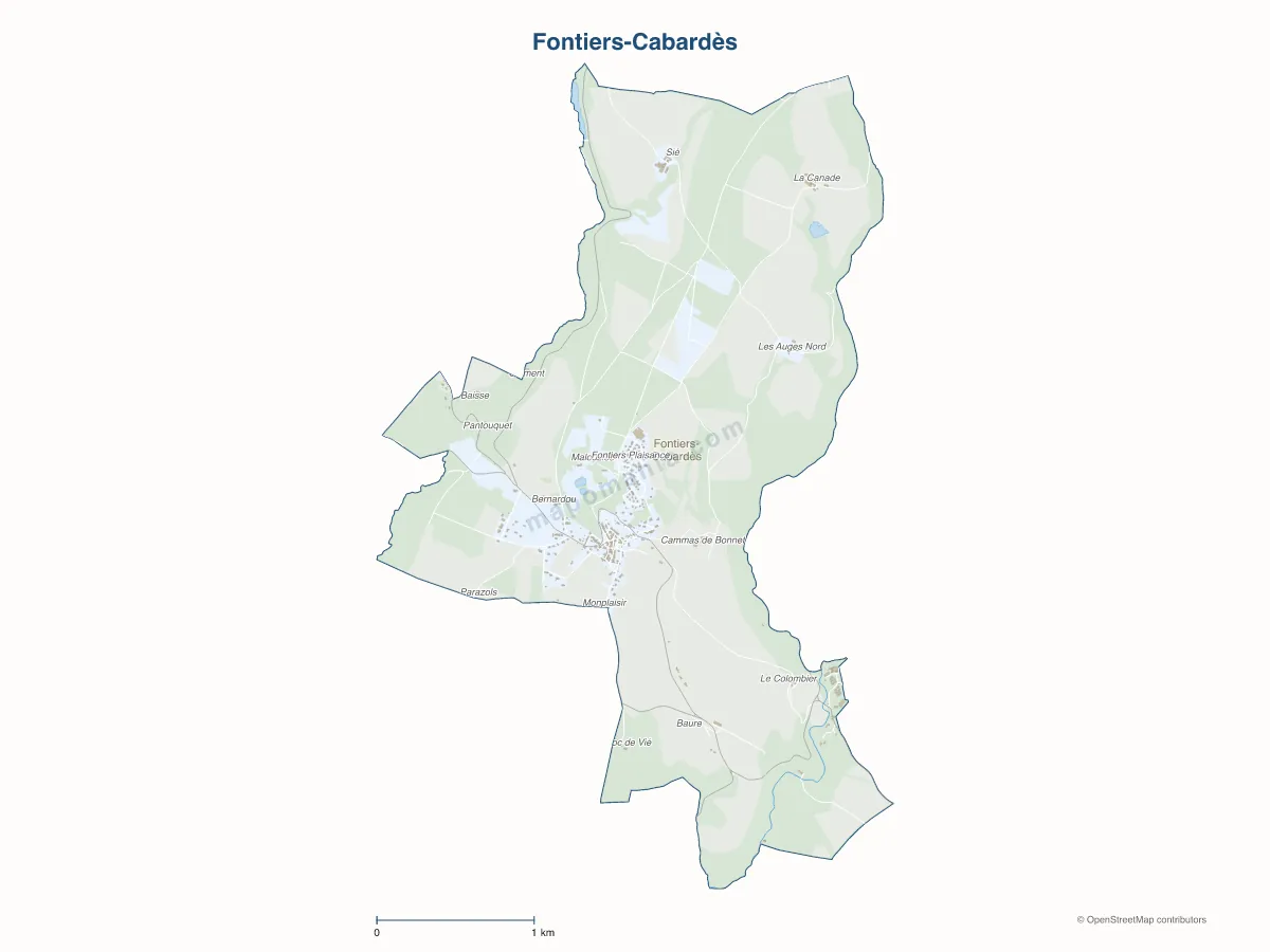 Carte de Fontiers-Cabardès à personnaliser