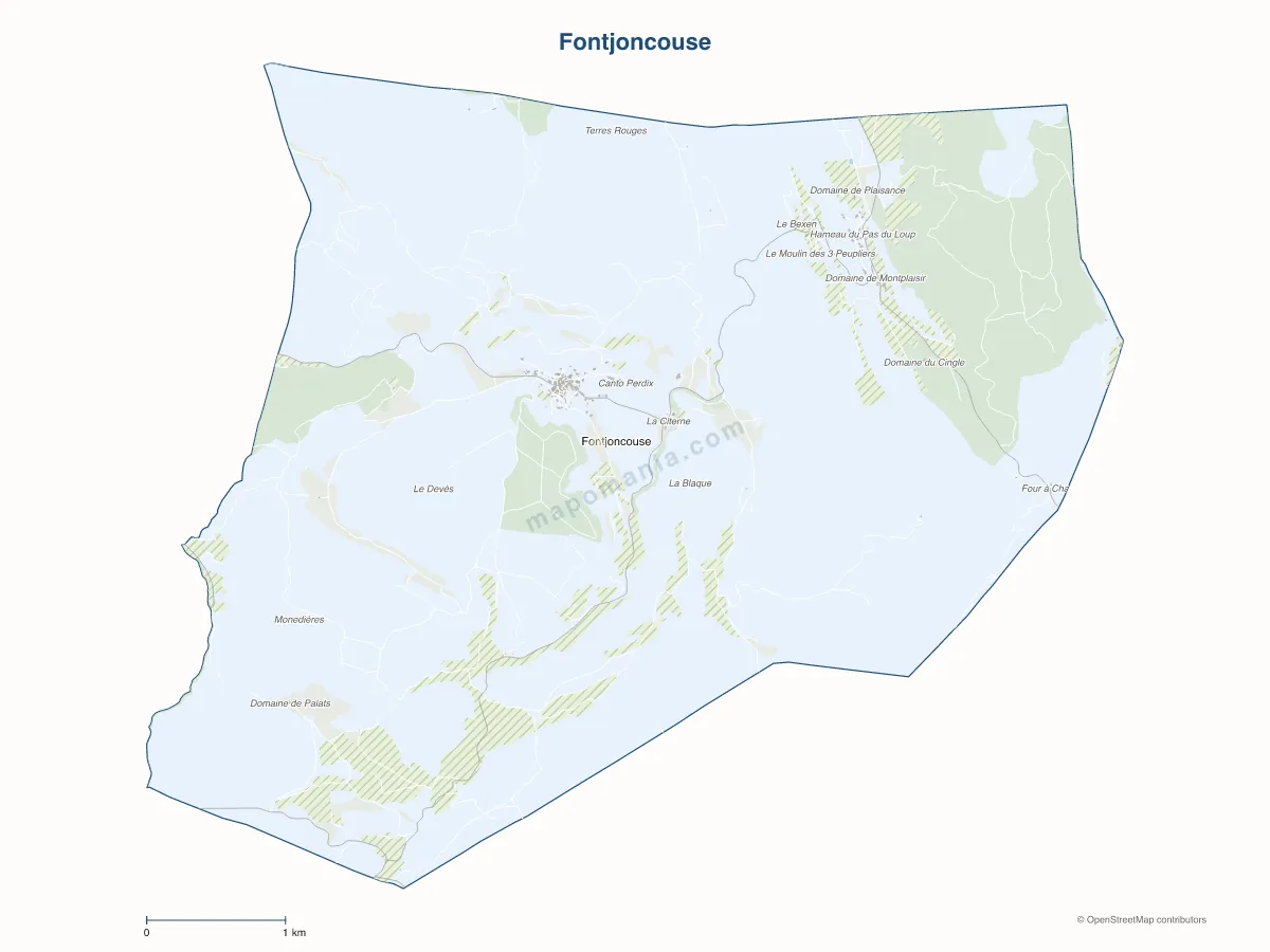 Carte de Fontjoncouse à personnaliser