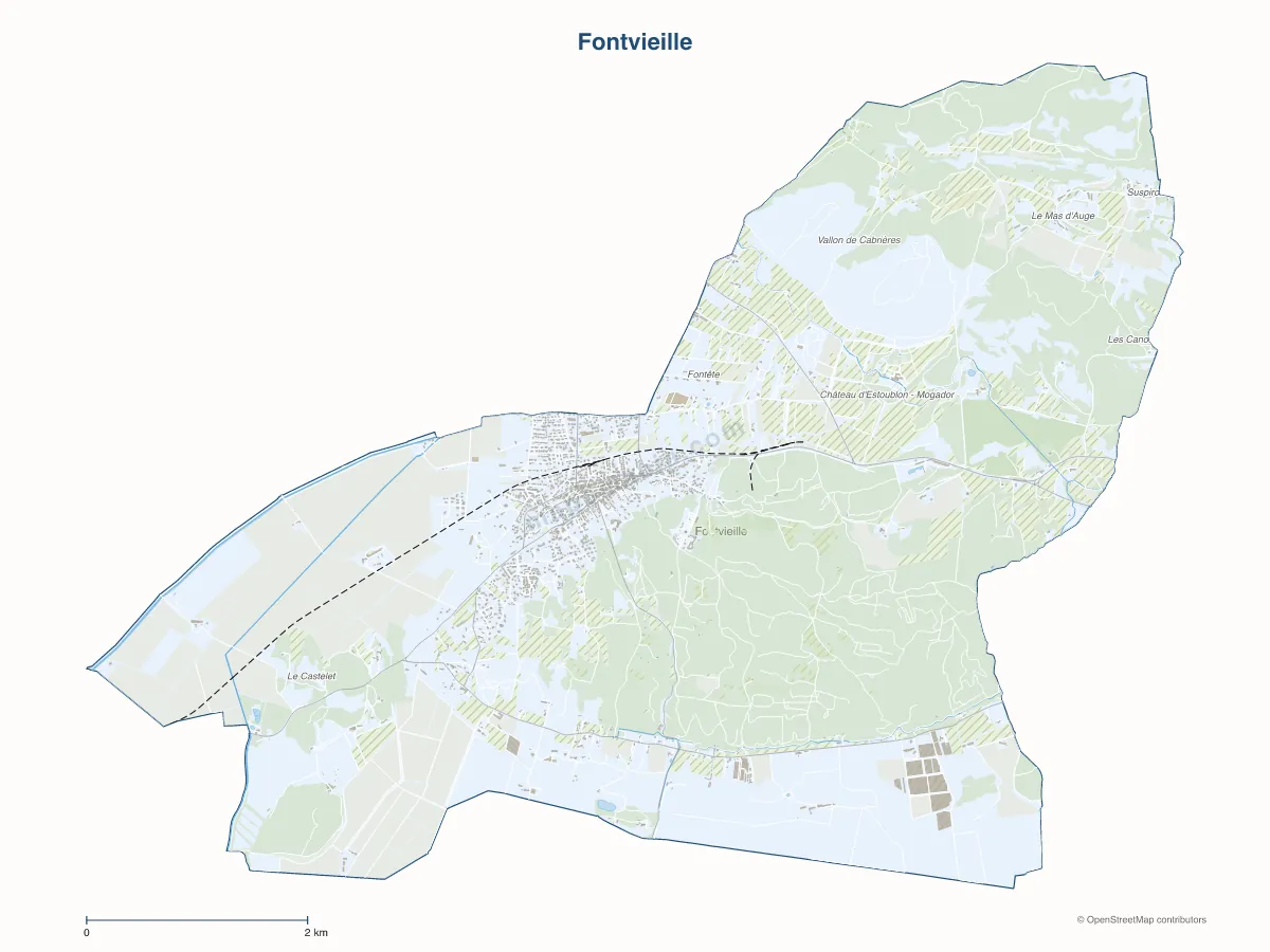 Carte de Fontvieille à personnaliser