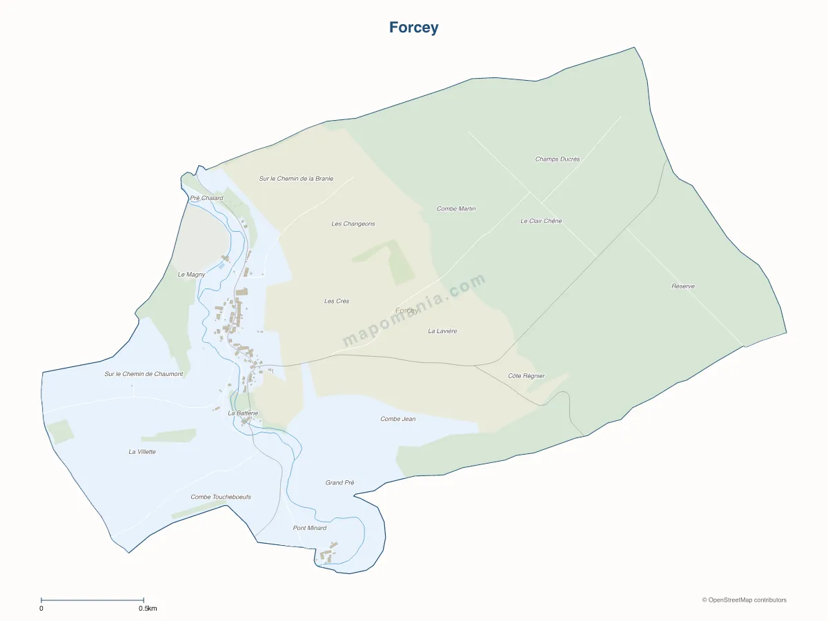 Carte de Forcey à personnaliser