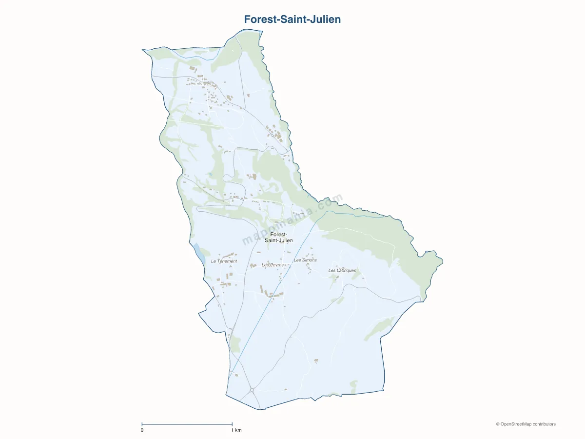 Carte de Forest-Saint-Julien à personnaliser