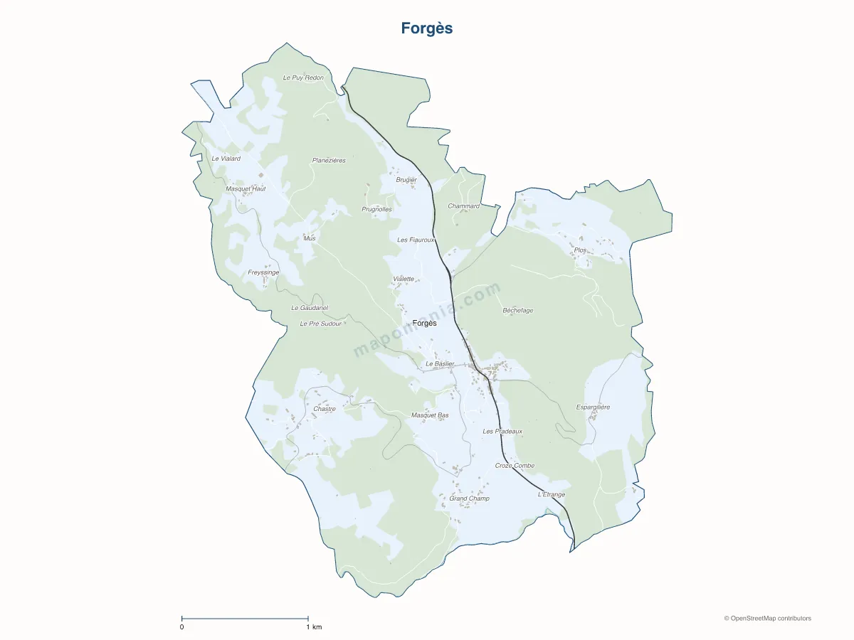 Carte de Forgès à personnaliser