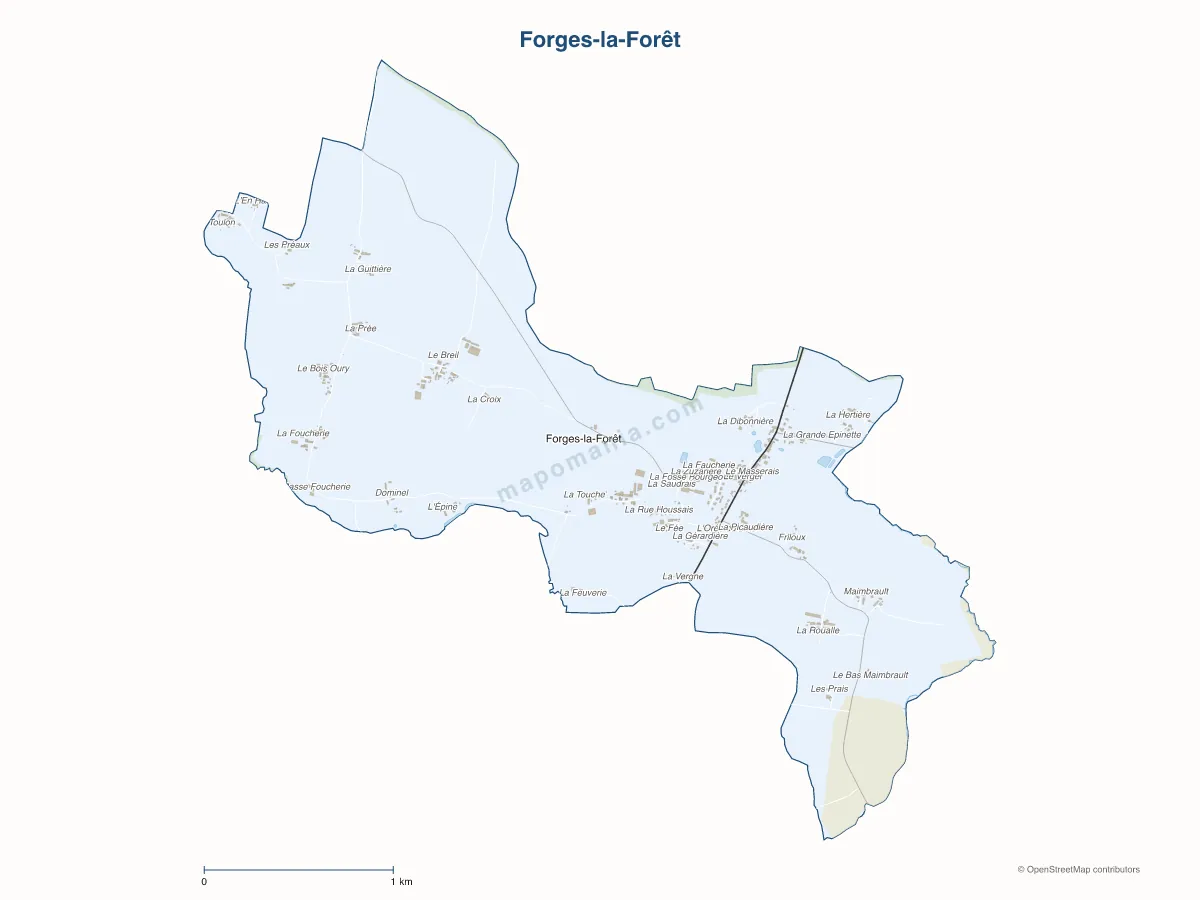 Carte de Forges-la-Forêt à personnaliser
