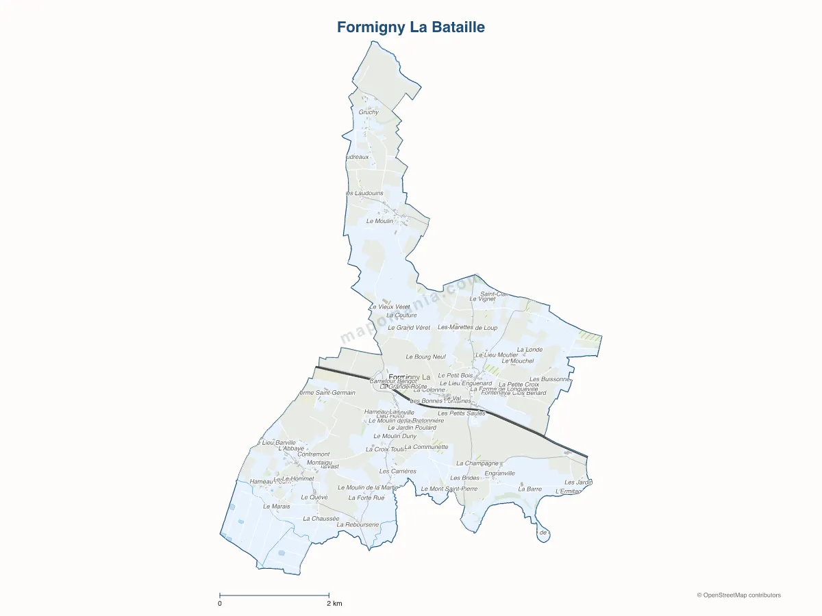 Carte de Formigny La Bataille à personnaliser